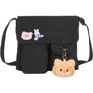Kawaii Crossbody Bag Cute Canvas Messenger Phone Purse Shoulder Bag Gifts
